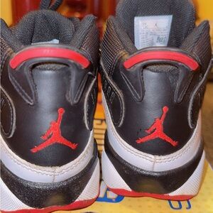 Jordan Kids' Black, White, and Red Sneakers